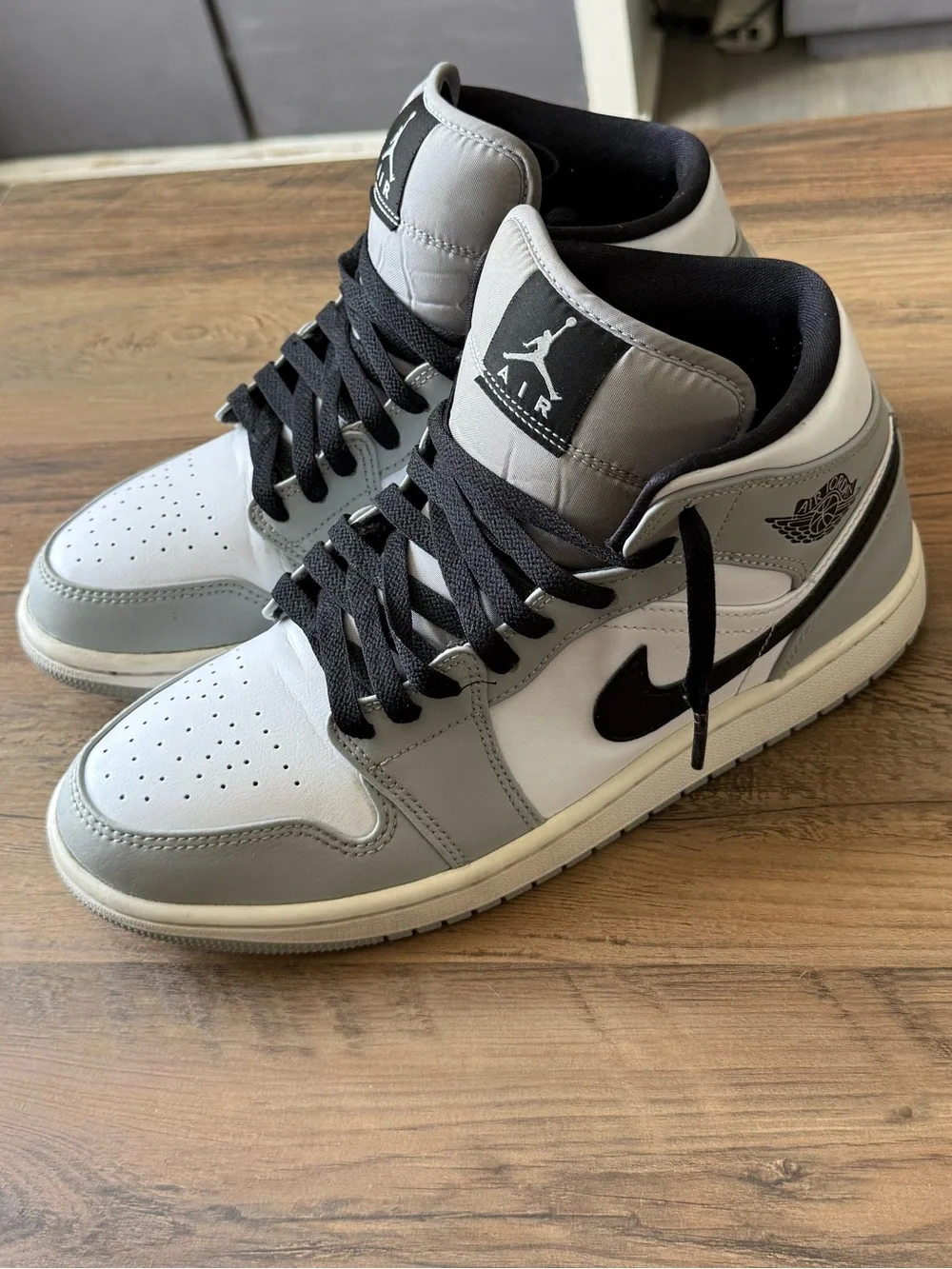Jordan Men’s Mid-Top Sneakers - White, Light Gray & Black